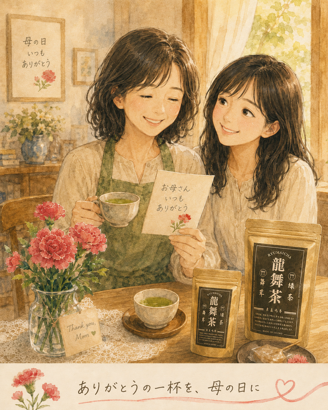 母の日ギフトに龍舞茶｜ずっと綺麗で健康でいて欲しいお母さんへ